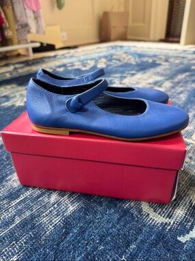 Bonpoint Girls' Blue Leather Mary Jane Shoes